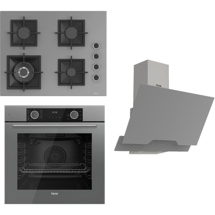 Ferre Flameart Sc Serisi Gri Set (SC408-WFA + XE63CPR +D065 ) - 65 Cm'lik Kare Döküm Izgara-Wok - Görsel 1