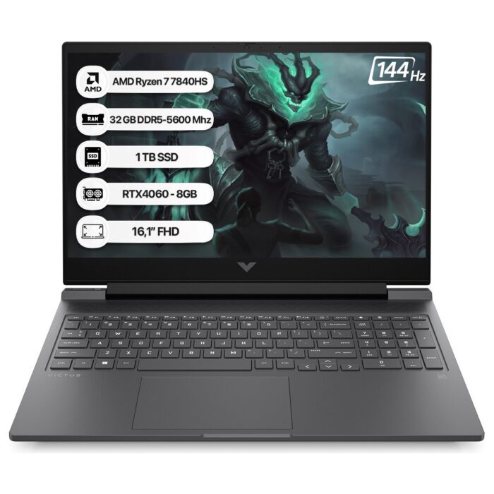 Hp Victus 7Z600EA Amd R7 7840HS 32GB 1tb SSD RTX4060-8GB Freedos 16.1" Fhd 144Hz Taşınabilir Bilgisayar - Görsel 1