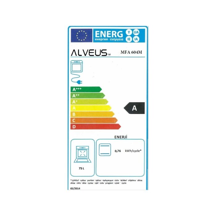 Alveus Mfa 604 Statik Beyaz  Ankastre Fırın - Görsel 3