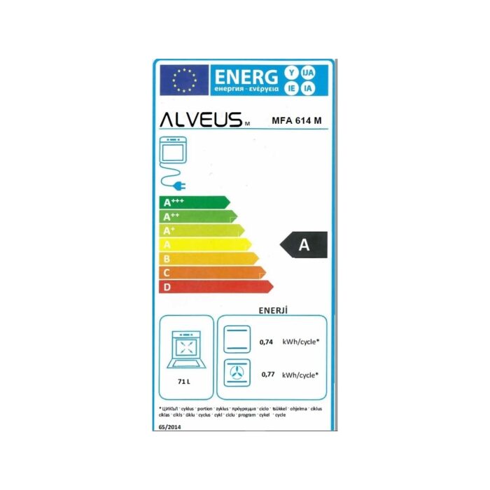 Alveus Mfa 614 Tımerlı Siyah Ankastre Fırın - Görsel 3