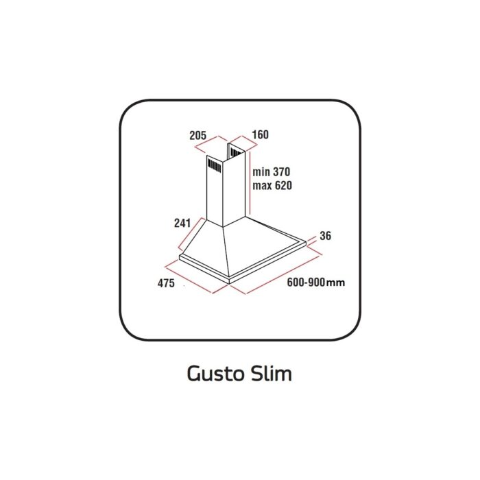 White Daisy Gusto Siyah Piramit Davlumbaz - Görsel 2