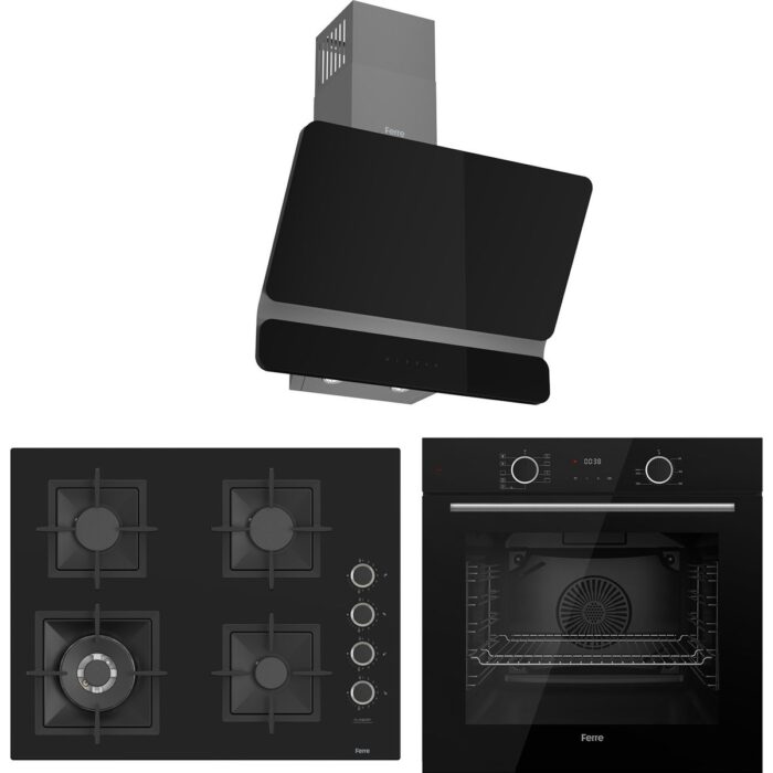 Ferre Fryart Sc Serisi Wok'lu Siyah 3'lü Ankastre Set ( XE63CS-SC405-D080 ) - Görsel 1