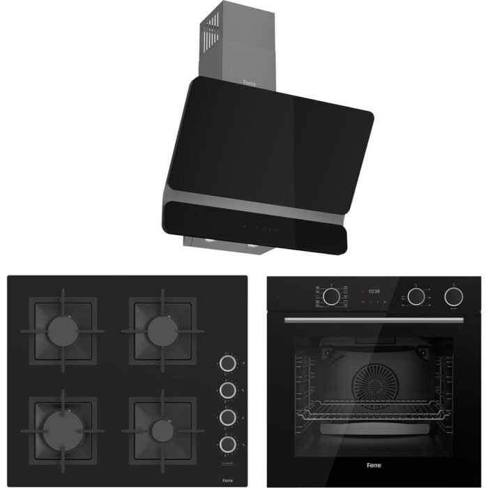 Ferre Fryart Sc Serisi Wok'lu Siyah 3'lü Ankastre Set ( XE64CS-SC405-D080 ) - Görsel 1