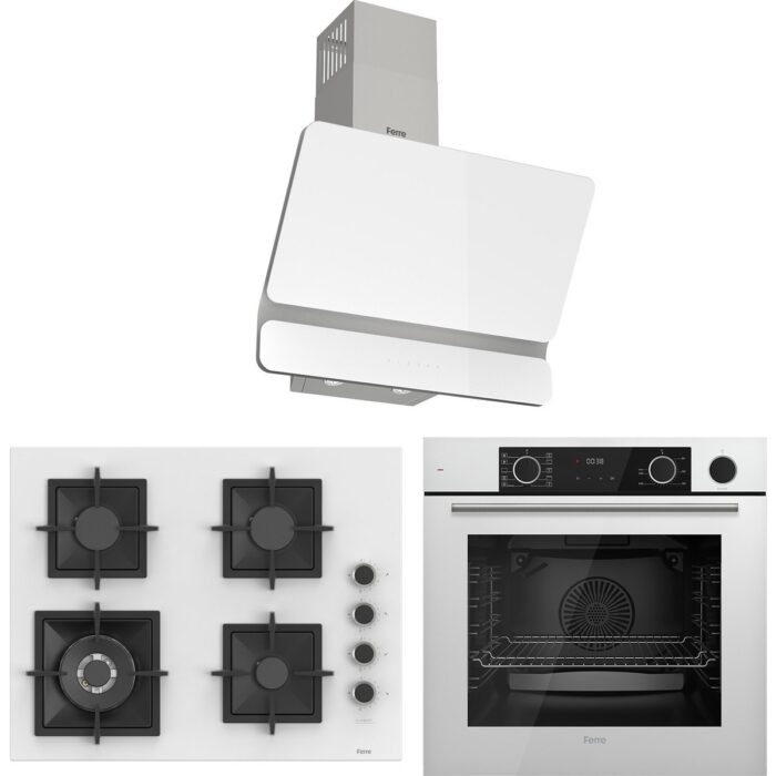 Ferre Fryart Sc Serisi Wok'lu Beyaz 3'lü Ankastre Set (XE64CB-SC406-D081) - Görsel 1