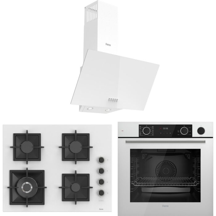 Ferre Fryart Sc Serisi Wok'lu Beyaz 3'lü Ankastre Set ( XE64CB-SC406-D087 ) - Görsel 1