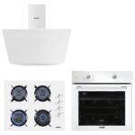 Kumtel Home Basic Beyaz Cam Ankastre Set