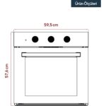 Kumtel Aynalı Flotal Cam Ankastre Fırın 4 Prog. B66-SF2(MT) - Görsel 3
