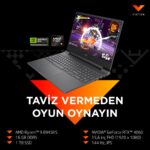 HP Victus 15-FB3006NT AMD Ryzen 9 8945HS 16GB 1TB SSD RTX4060 Freedos 15.6" Taşınabilir Bilgisayar B82WCEA - Görsel 3