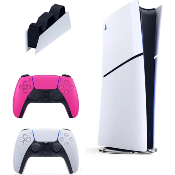 110001003307275.jpg Sony Playstation 5 Slim Digital Ithalatçı + 2. Pembe Dualsense + Şarj Istasyonu - Görsel 1