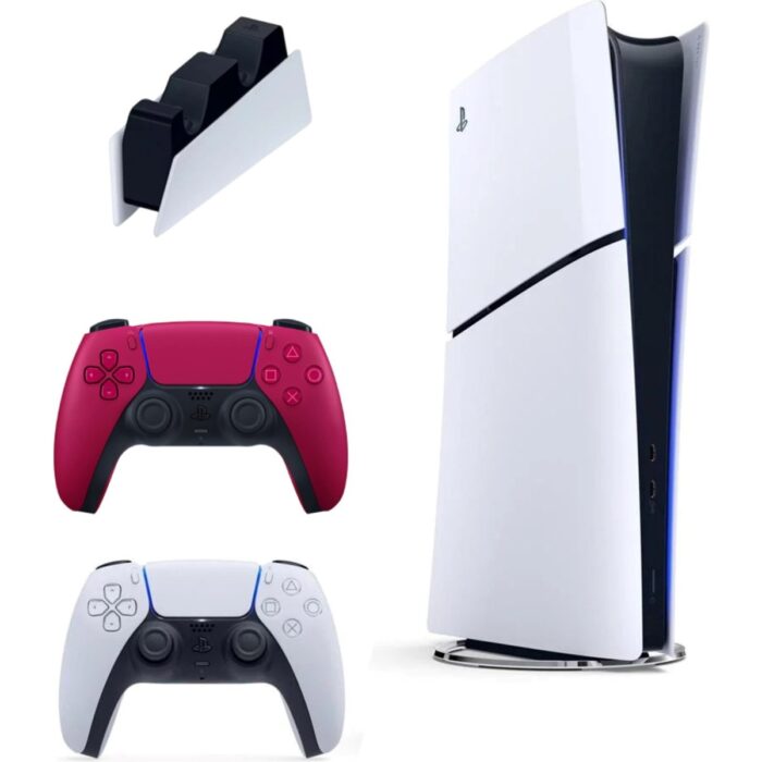 110001003484841.jpg Sony Playstation 5 Slim Digital Ithalatçı + 2. Kırmızı Dualsense + Şarj Istasyonu - Görsel 1