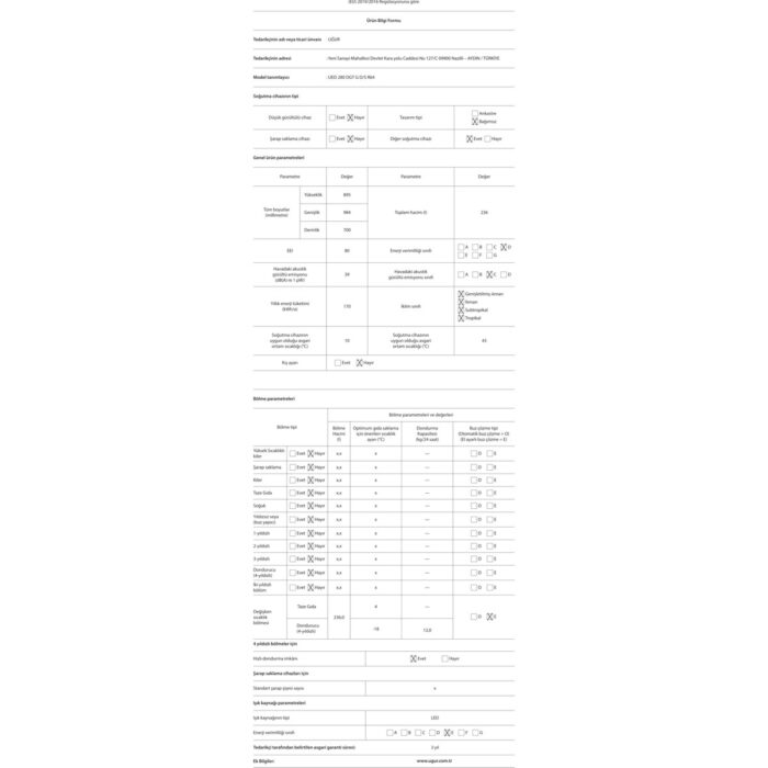 Uğur Ued 280 Dgt G D/s R64 Sandık Tipi Beyaz Derin Dondurucu - Görsel 5