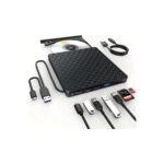 CoverZone 7in1 Harici USB 3.0 ve Type-C Dvd-Rom Dvd-Rw Optik Sürücü, USB ve Type C Kablolu, Pc, Tablet, DVD Player, Desenli Tasarım Ultra Slim CD Rom Okuyucu CV440