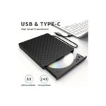 CoverZone 7in1 Harici USB 3.0 ve Type-C Dvd-Rom Dvd-Rw Optik Sürücü, USB ve Type C Kablolu, Pc, Tablet, DVD Player, Desenli Tasarım Ultra Slim CD Rom Okuyucu CV440 - Görsel 2
