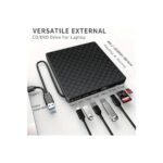 CoverZone 7in1 Harici USB 3.0 ve Type-C Dvd-Rom Dvd-Rw Optik Sürücü, USB ve Type C Kablolu, Pc, Tablet, DVD Player, Desenli Tasarım Ultra Slim CD Rom Okuyucu CV440 - Görsel 3