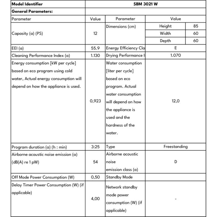 SEG Sbm 3021 W Bulaşık Makinesi - Görsel 3