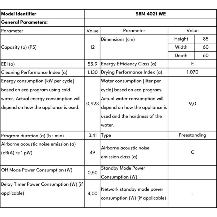Seg SBM 4021 WE 4 Programlı Bulaşık Makinesi - Görsel 3