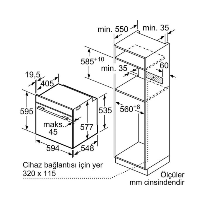 Bosch HUA736EA0T Ankastre Fırın Buhar Destekli Siyah - Görsel 3