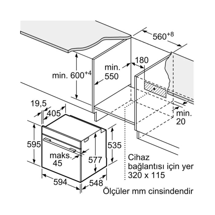 Bosch HUA736EA0T Ankastre Fırın Buhar Destekli Siyah - Görsel 5