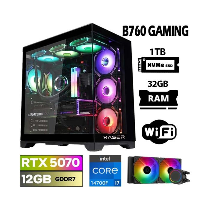 110001009423132.jpg Xaser Lexus X210 I7 14700F 32GB Ddr5 Ram 1tb M.2 Nvme SSD 12GB RTX5070 Sıvı Soğutmalı Oyuncu Bilgisayarı - Görsel 1