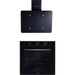 Luxell 2'li Siyah Cam Set (Davlumbaz-Fırın)