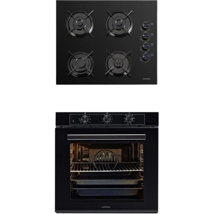 110001019051509.jpg Luxell 2 Li Siyah Cam Set (Ocak-Fırın) - Görsel 1