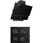 Luxell 2 Li Siyah Cam Set (Davlumbaz-Ankastre Ocak)