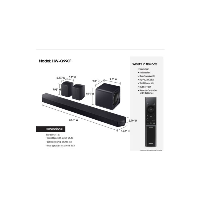Samsung HW-Q990F 11.1.4 Ch Subwoofer & Arka Hoparlör Q-Serisi Soundbar  (2025) - Görsel 5