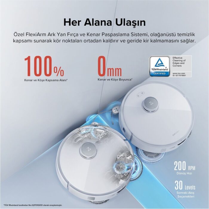 Roborock Qrevo Curv Akıllı Robot Süpürge Beyaz - Görsel 4