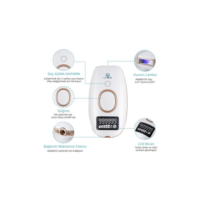 Yues Ipl Lazer Epilasyon 999.999 Atım Otomatik/manuel Dokunmatik Ekran Vücut Yüz Epilasyon Cihazı - Görsel 1