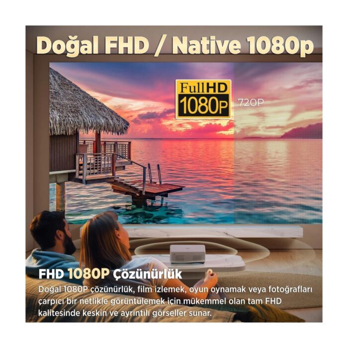 Vankyo Leisure L570B Smarttv 4K Destekli Projeksiyon Cihazı +Auto Focus+Auto Keystone+6g Wifi+5.2 BLUETOOTH+300 Inç Yansıtma+Dolby Premium Ses Sistemi Beyaz Ps5/ps4/xbox - Görsel 5