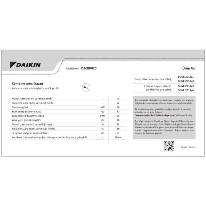 Daikin Icon 20/24 Kw Tam Yoğuşmalı Kombi (D2CBP020) - Görsel 4