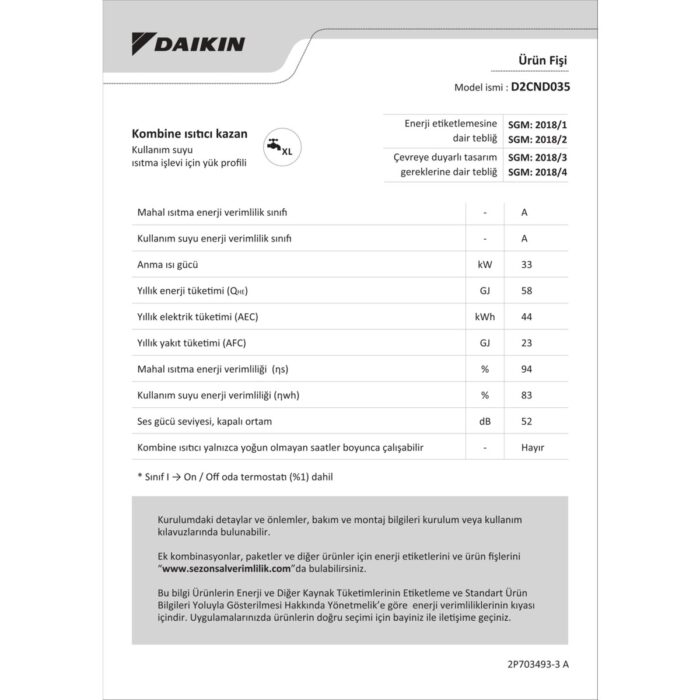 Daikin Ndj Smart Premix 35 Kw Tam Yoğuşmalı Kombi - Görsel 4