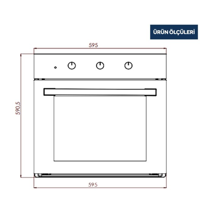 Kumtel Antrasit (Gri) Cam Ankastre Fırın B66-S2 MT - Görsel 3