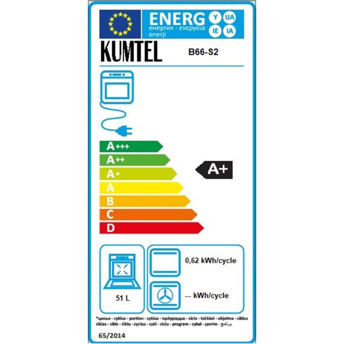 Kumtel Antrasit (Gri) Cam Ankastre Fırın B66-S2 MT - Görsel 4