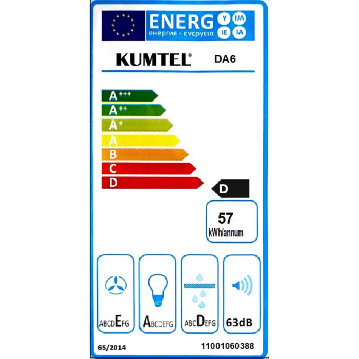 Kumtel Magic Cam Davlumbaz Eğimli Duvar Tipi Antrasit Renk 650 m³/h Yüksek Emiş Gücü - Görsel 4