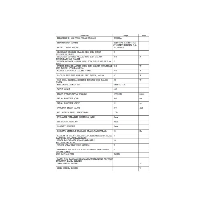 Toshiba 32LV3563DT 32'' 80 Ekran Uydu Alıcılı Full HD  Vidaa TV - Görsel 4