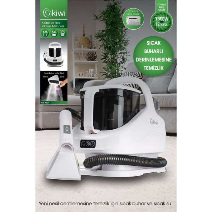 110001025363672.jpg Kiwi KCC-4321 Buharlı Koltuk ve Halı Yıkama Leke Çıkartma Makinesi - Görsel 1