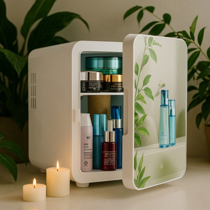 Mioji Mio 212 4L LED Işıklı Kozmetik Makyaj Krem Sıcak ve Soğuk Ayarlı Taşınabilir  Fridge Mini Dolap - Görsel 2