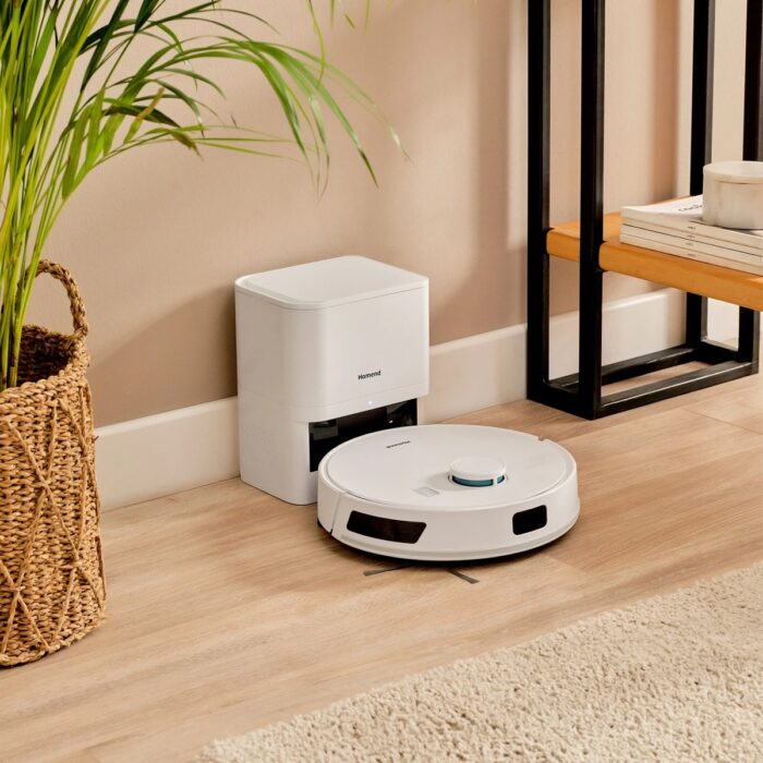 Homend Alex Laser Power 1289H Otomatik Boşaltım Sistemli Yeni Nesil Moplu 5 KPA Robot Süpürge Beyaz - Görsel 1