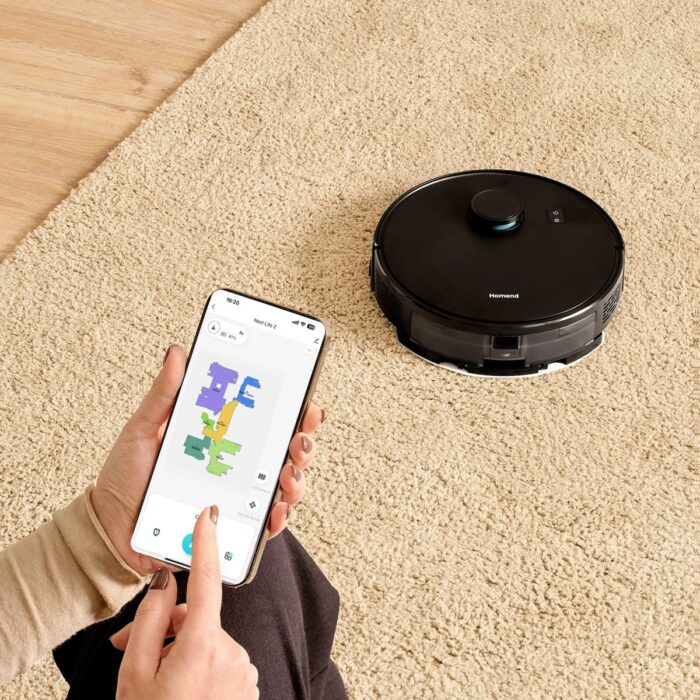 Homend Alex Laser 1291H Moplu ve Haritalamalı 5 Kpa  Robot Süpürge Siyah 2025 - Görsel 5