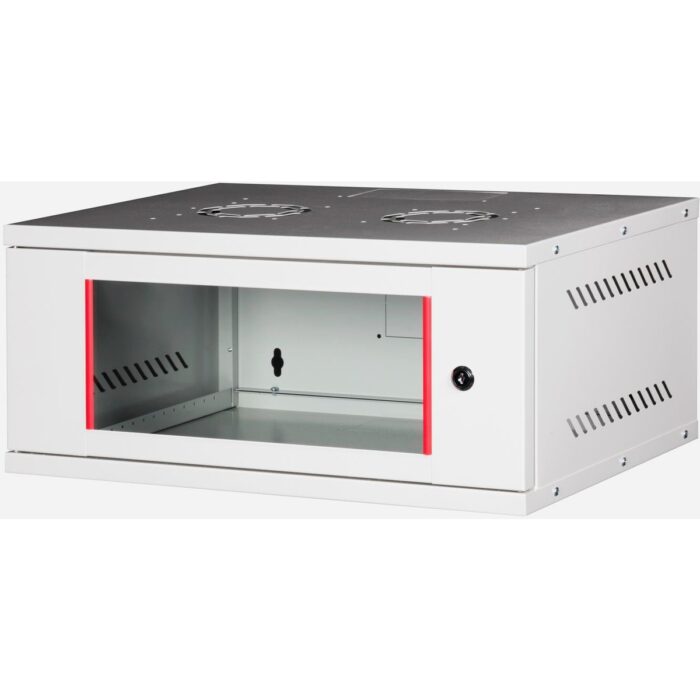 Lande - 7u 19" Cam Kapaklı Duvar Tipi Rack Kabinet – Genişlik: 544 mm | Derinlik: 400 mm – Açık Gri (Demonte) - Görsel 2