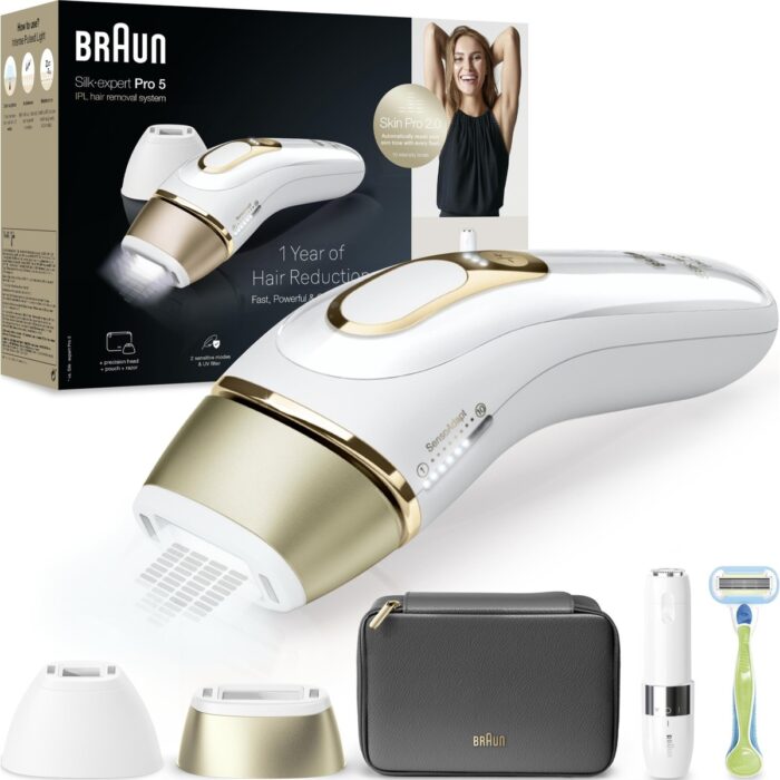 Braun Ipl Silk·expert Pro 5, Evde Tüy Alma, Çanta, Venus Tıraş Makinesi, 2 Başlık Ile, PL5146 - Görsel 1