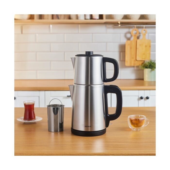 110001033960429.jpg Karaca Teabig Xl 2 In 1 Çelik Çay Makinesi Ve Su Isıtıcı Inox - Görsel 1