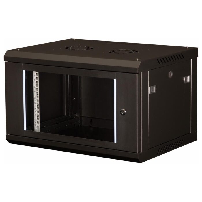 Lande 6u 19" Duvar Tipi Rack Kabinet – Genişlik: 600 mm | Derinlik: 600 mm – Siyah (Demonte) - Görsel 2