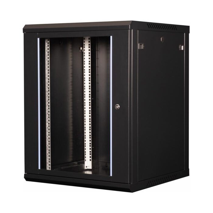 Lande - 15U 19" Duvar Tipi Rack Kabinet – Genişlik: 600 mm | Derinlik: 600 mm – Siyah - Görsel 1