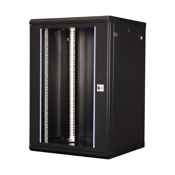 Lande 18U 19" Duvar Tipi Rack Kabinet – Genişlik: 600 mm | Derinlik: 600 mm – Siyah - Görsel 1