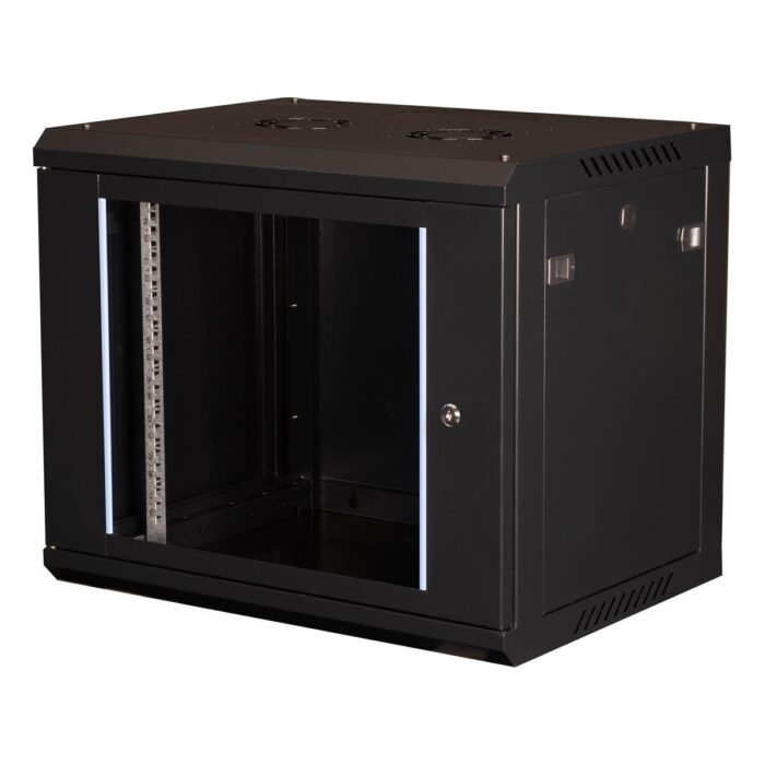 Lande - 9u 19" Duvar Tipi Rack Kabinet – Genişlik: 600 mm | Derinlik: 450 mm – Siyah (Demonte) - Görsel 2