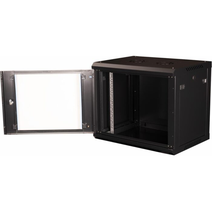 Lande - 9u 19" Duvar Tipi Rack Kabinet – Genişlik: 600 mm | Derinlik: 450 mm – Siyah (Demonte) - Görsel 4