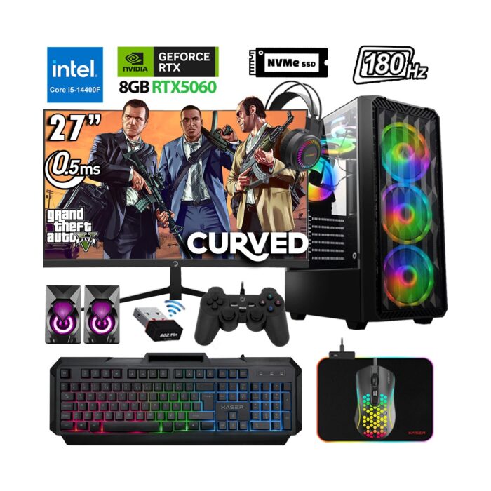 Xaser XSR1126 I5 14400F 32GB Ddr5 Ram 2tb M.2 Nvme SSD 8gb RTX5060 27" 180Hz Oyuncu Bilgisayarı - Görsel 1