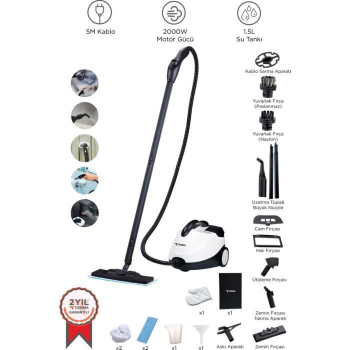 Torima CB-08C Çok Fonksiyonlu Buharlı Temizleyici - Buharlı Temizlik Makinası - Görsel 1